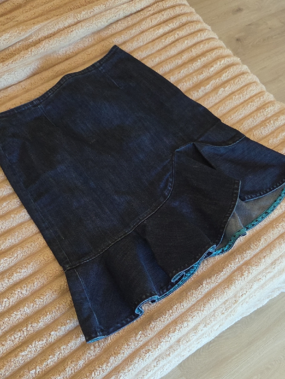 Anthropologie Leifsdottir Denim Ruffle Skirt